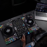 Pioneer DJ DDJ-FLX10 black 4-channel professional DJ controller with jog displays and performance pads