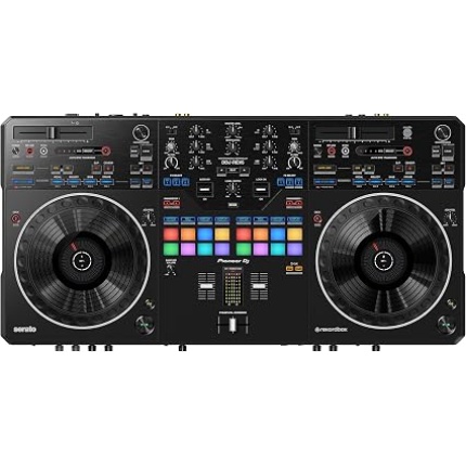 Pioneer DJ DDJ-REV5 black 2-channel scratch-style DJ controller with large jog wheels and performance pads